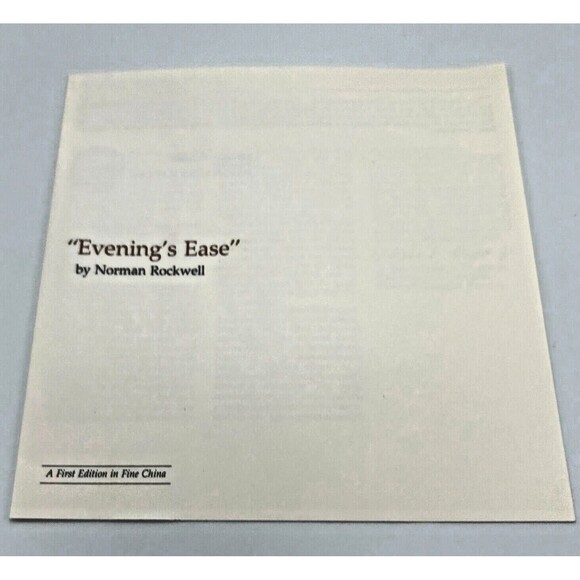 VINTAGE Knowles Norman Rockwell “Evening’s Ease” 8" Wall Plate 1985 w/ Box & COA - Picture 6 of 11